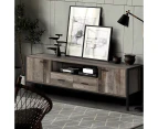 TV Cabinet Entertainment Unit Stand Storage Wood Industrial Rustic 160cm