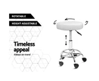 Artiss ROUND Salon Stool PU Swivel Barber Hair Dress Chair Hydraulic Lift White