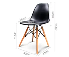 Artiss 4x Retro Replica Eames DSW Dining Chairs Cafe Chair Kitchen Wood Black