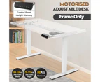 Advwin Electric Standing Desk Frame Height Adjustable Motorised Sit Stand Desk Base Workstation White