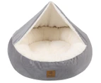 Charlie's Snuggle Hooded Nest Dog Bed - Silver