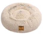 Charlie's Faux Fur Fluffy Calming Pet Bed - Cream Chinchilla