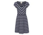 Mountain Warehouse Womens A Line Stripe Dress Ladies Lightweight Summer Wear - Navy