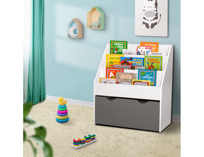 Keezi 3 Tiers Kids Bookshelf Magazine Rack Children Bookcase Organiser Storage