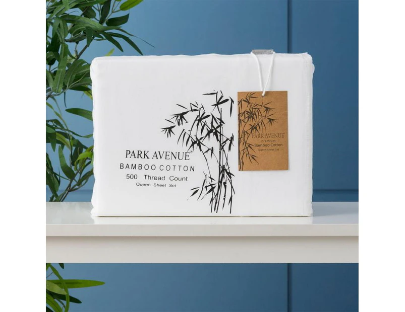 Park Avenue 500 Thread Count Bamboo Cotton Sheet Set - White