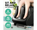 Livemor Foot Massager Shiatsu Massagers Electric Roller Calf Leg Kneading Black