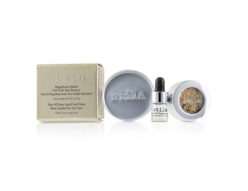 Stila Magnificent Metals Foil Finish Eye Shadow With Mini Stay All Day Liquid Eye Primer - Gilded Gold 93021 2pcs