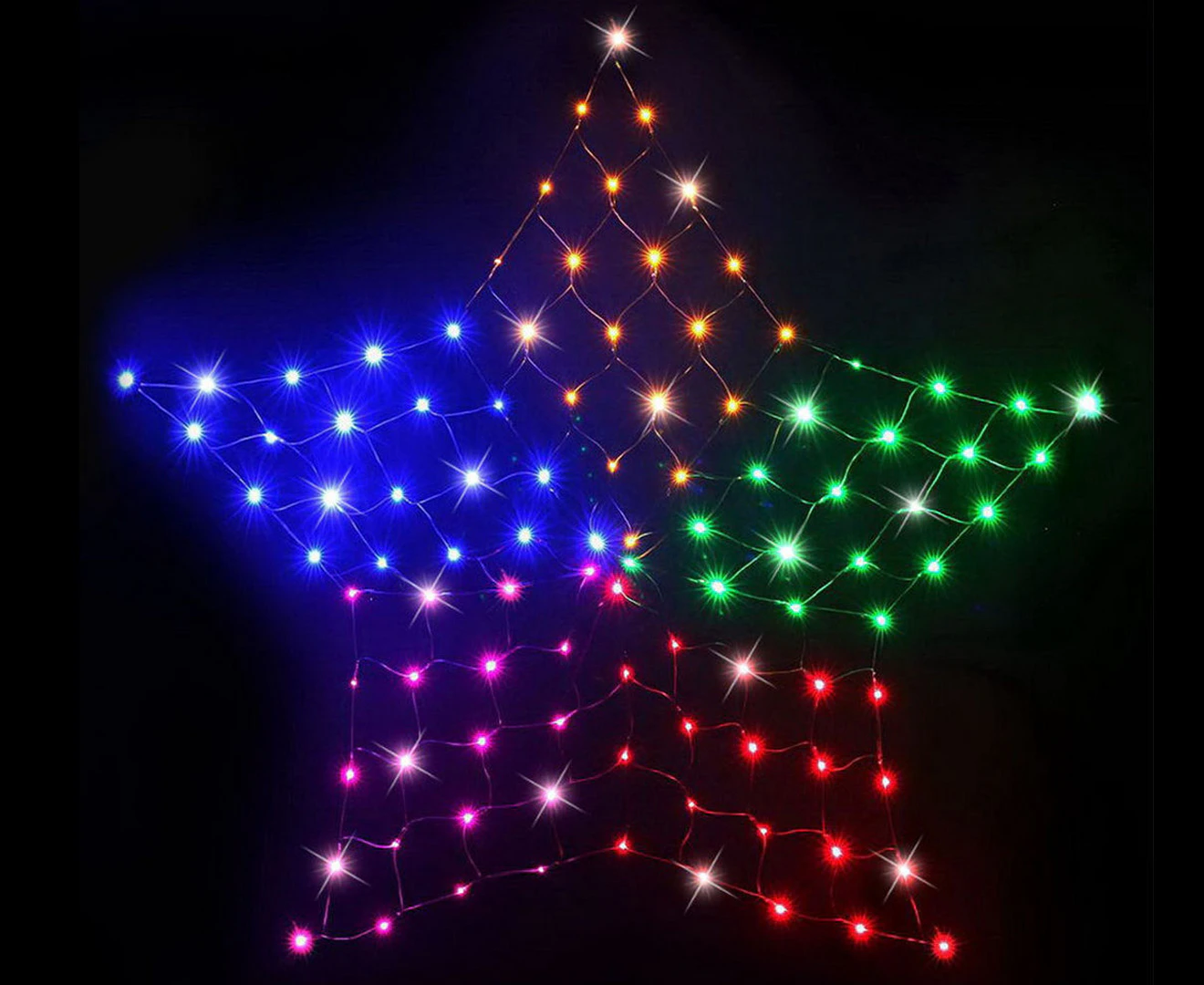 Stockholm Christmas Lights 150 LEDs Solar Star Net 150cm Outdoor Garden Decoration