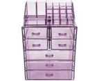 (3 Large, 4 Small Drawers, Purple) - Sorbus Sorbus Acrylic Cosmetic Makeup and Jewellery Storage Case Display - Spacious Design - Great for Bathroom, Dress