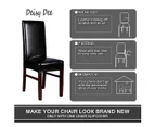 (Black) - Deisy Dee Solid Colour PU Leather Stretch Waterproof Chair Protector Covers For Dinging Living Room Chair C051 (black)