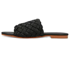 Walnut Melbourne Women's Viv Leather Slides - Black