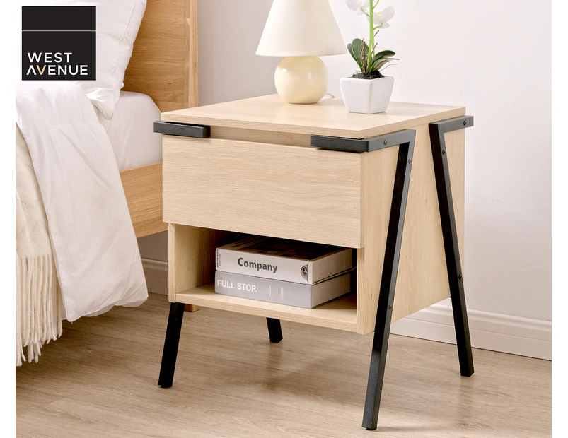 West Avenue Shanghai Bedside Table - Blonde