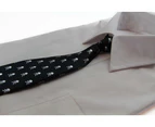 Kids Boys Black & White Patterned Elastic Neck Tie - Pirate Symbol Polyester