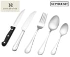 Daniel Brighton 50-Piece Avery Cutlery Set with Steak Knife - Silver/Black 1