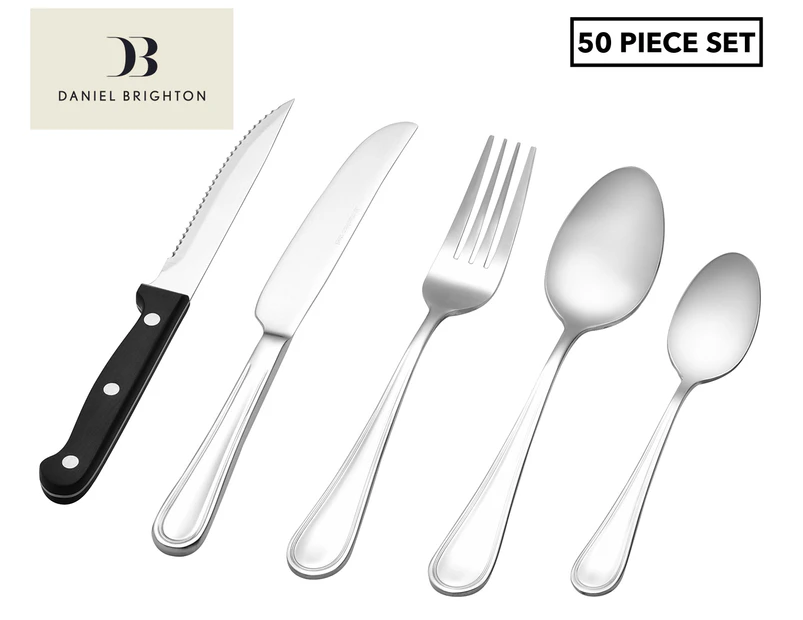Daniel Brighton 50-Piece Avery Cutlery Set with Steak Knife - Stainless Steel