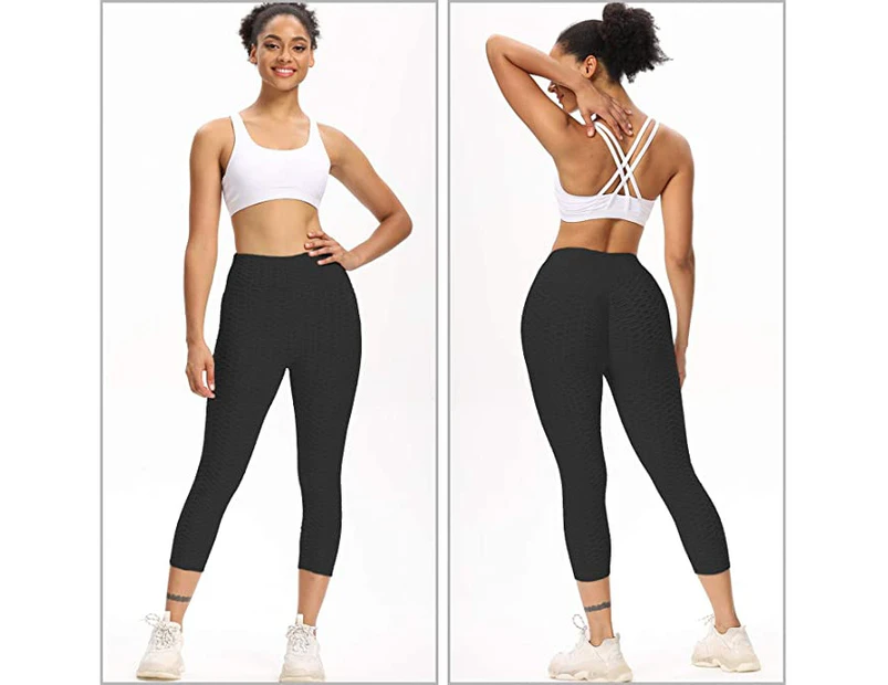 Bonivenshion Women's High Waist Yoga Pants Tummy Control Slimming Booty  Leggings Workout Running Butt Lift Tights - Black