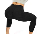 Bonivenshion Women's High Waist Yoga Pants Tummy Control Slimming Booty Leggings Workout Running Butt Lift Tights - Black