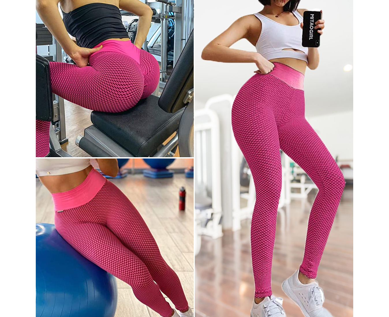 Bonivenshion Women's High Waist Yoga Pants Tummy Control Slimming Booty  Leggings Workout Running Butt Lift Tights - Black