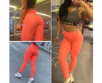 Bonivenshion Women's Booty Workout Leggings TIK Tok Leggings Tummy Control Running Gym Tights - Orange