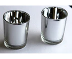 20 Pack - Silver Glass Tealight Cup Candle Holder - Anniversary Wedding Party Table Decoration