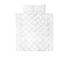 Pintuck Diamond Pleated Bedding Quilt Cover Doona Set 3Pcs Super King White