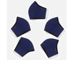 5 Pack Facemasks - Washable, Reusable, Lightweight & Breathable - Navy by Jaanuu