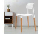 Artiss 4x Belloch Replica Dining Chairs Stackable Chair Wood Leg Kitchen Cafe White