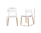 Artiss 4x Belloch Replica Dining Chairs Stackable Chair Wood Leg Kitchen Cafe White