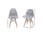 Artiss 4x Retro Replica Eames Dining Chairs DSW Chair Kitchen Cafe Wood Leg Grey