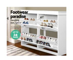Artiss Shoe Cabinet Shoes Storage Organiser White Cupboard 24 Pairs