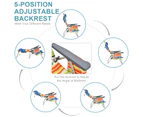 Costway 2-Pack Folding Reclining Beach Chairs Outdoor Camping Arm Chairs Fishing Panic w/ 5-Position Backrest & Head Pillow