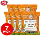 7 x Whole Kids Organic Turtle Puffs Sweetcorn & Carrot 10g