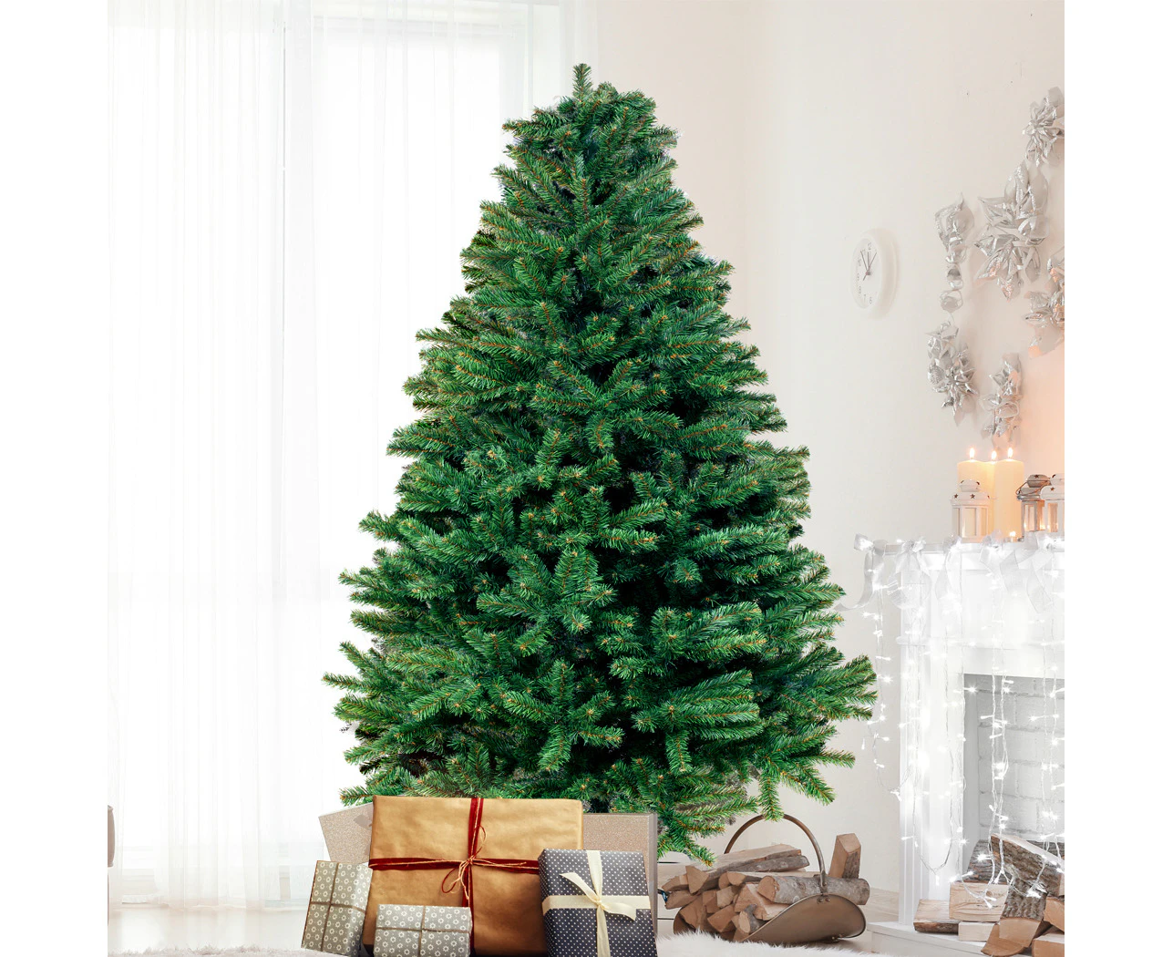 Santaco Christmas Tree 2.4M 8Ft Xmas Home Decoration Fillable Green Garden Decor