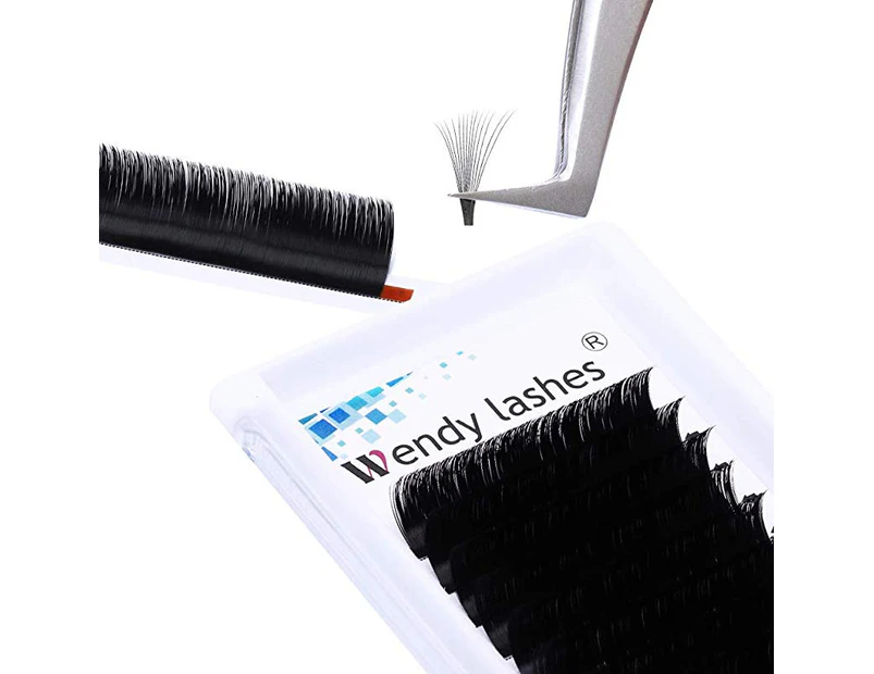 (D-0.07, 16mm) - Volume Lash Extensions D Curl Easy Fan Volume Lashes 11-17mm Length Supply Self Fanning Eyelash Extensions 0.07mm Automatic Blooming Lashe