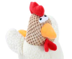 Paws N Claws Pet Dogs Fat Chook Soft Plush 28cm Chew Toy w/ Built-In Squeaker