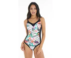 Aqua Perla Womens Ruth Printed One Piece Swimwear Spf50+