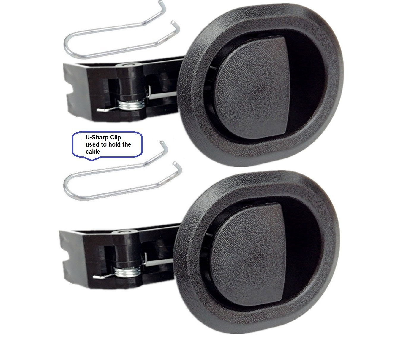 (2) - 2x Recliner Replacement Parts @ Small Oval Black Plastic Pull ...