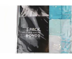 Bonds Kids Girls Underwear 5 Pack Pairs Briefs Undies White Blue Aqua Size 8 10 Cotton - Multi-Coloured
