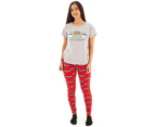 Friends Womens Central Perk Pyjama Set (Grey/Red) - NS5978