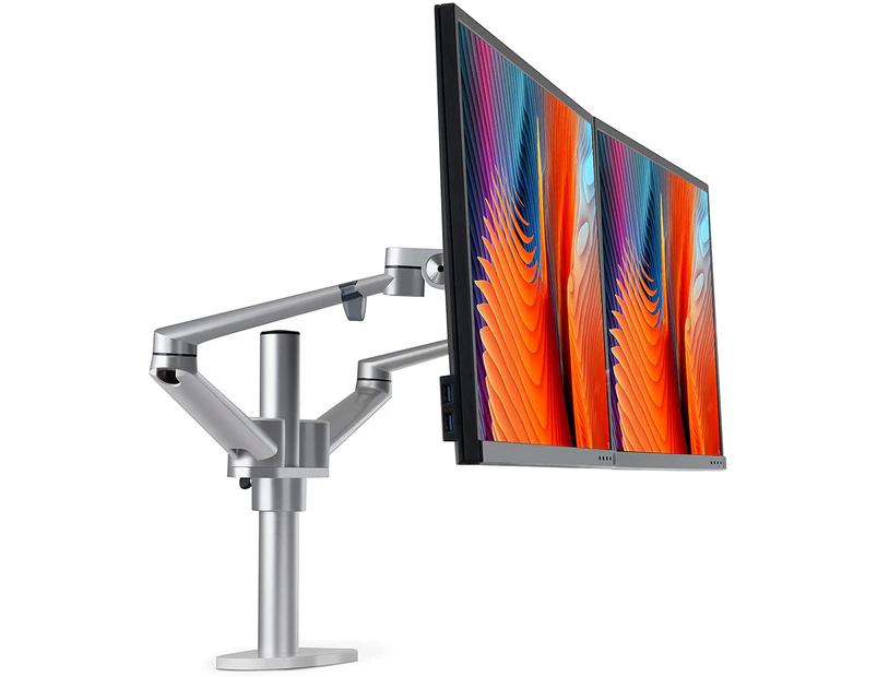 DL Premium Dual LCD Monitor Desk Mount Fully Swviel Height Adjustable Stand for Display up to 32 inch 8kg Weight Capacity per Arm