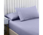 Royal Comfort 2000TC 3 Piece Fitted Sheet and Pillowcase Set Bamboo Cooling Double Bed - Lilac Grey