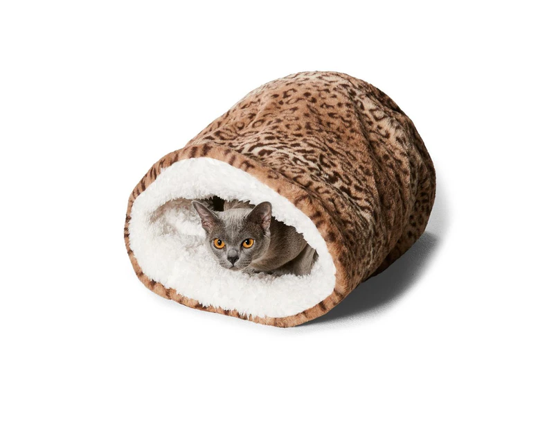 Snooza The Cat Bed Leopard-- Convertible & Reversible