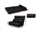 Artiss Floor Sofa Lounge 2 Seater Futon Leather Folding Chair Bed Recliner