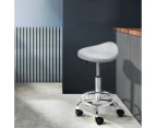 Artiss SADDLE Salon Stool White PU Swivel Barber Hair Dress Chair Hydraulic Lift