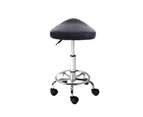 Artiss SADDLE Salon Stool Black PU Swivel Barber Hair Dress Chair Hydraulic Lift