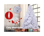 Jingle Jollys White Christmas Tree 2.4M 8FT Xmas Home Decorations