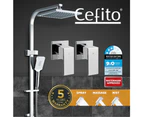 Cefito WELS 8'' Rain Shower Head Taps Square Handheld High Pressure Wall Chrome B2