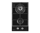 Devanti Gas Cooktop 30cm 2 Burner Black