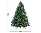 Jingle Jollys Christmas Tree 2.1m Snowy Xmas Tree Decoration 1000 Tips