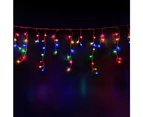 Jingle Jollys 12.5M Solar Christmas Lights Icicle String Light Multi Colour